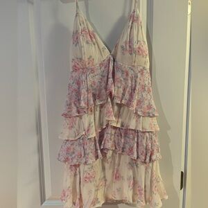 Hollister Floral Pink and Cream Dress